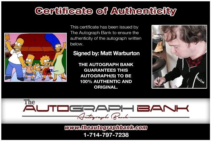 Matt Warburton — Matt Warburton authentic signed celebrity 8x10 photo W/Cert Autographed 2716b, image 2