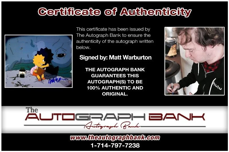 Matt Warburton — Matt Warburton authentic signed celebrity 8x10 photo W/Cert Autographed 2716j, image 2