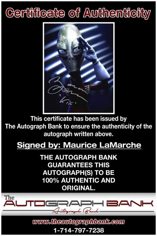 Maurice Lamarche — Maurice Lamarche authentic signed celebrity 8x10 W/Cert Autographed A0005, image 2