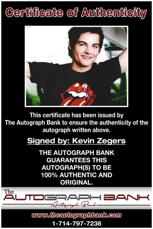 Kevin Zegers — Kevin Zegers authentic signed celebrity 8x10 photo W/Cert Autographed A3, изображение 2