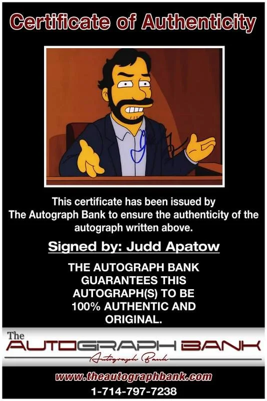 Judd Apatow — Judd Apatow authentic signed celebrity 8x10 photo W/Cert Autographed B0001, изображение 2