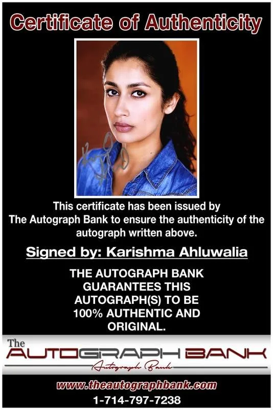 Karishma Ahluwalia — Karishma Ahluwalia authentic signed celebrity 8x10 photo W/Cert Autographed A2, изображение 2