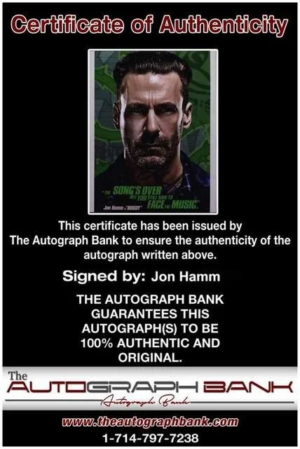 Jon Hamm — Jon Hamm authentic signed celebrity 8x10 photo W/Cert Autographed (B0001), image 2