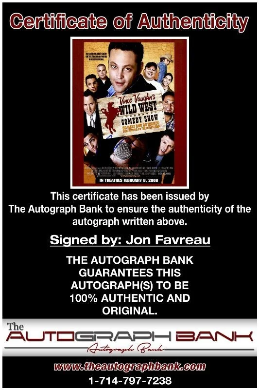 Jon Favreau — Jon Favreau authentic signed celebrity 8x10 photo W/Cert Autographed 2616b, изображение 2