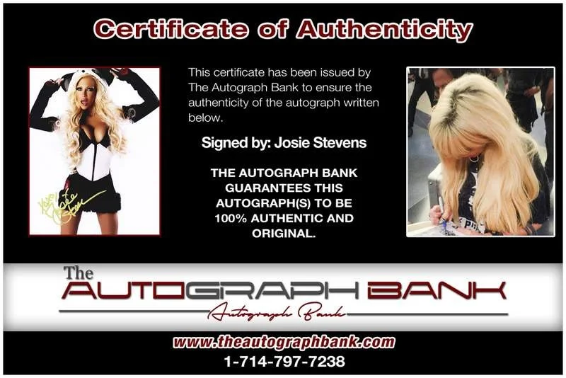 Josie Stevens — Josie Stevens authentic signed model 8x10 photo W/Cert Autographed A0011, image 2