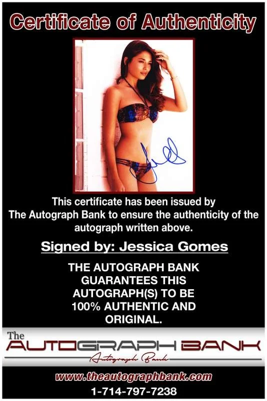 Jessica Gomes — Jessica Gomes authentic signed model 8x10 photo W/Cert Autographed A0007, изображение 2