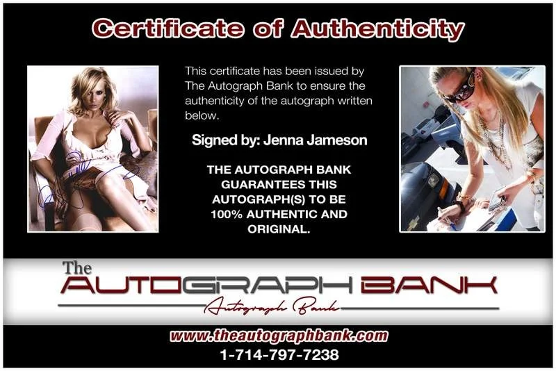 Jenna Jameson — Jenna Jameson signed Adult Film Star 8x10 photo W/Cert Autographed A0002, изображение 2
