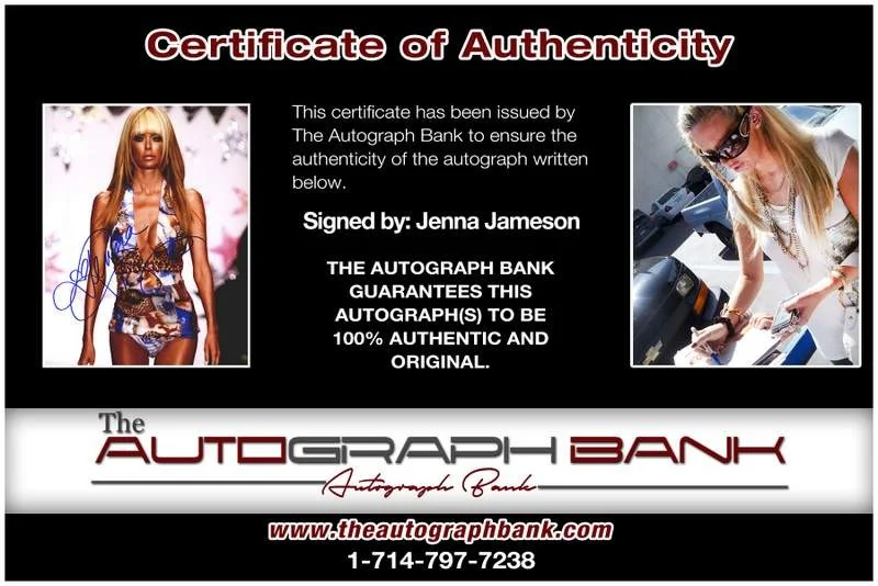 Jenna Jameson — Jenna Jameson signed Adult Film Star 8x10 photo W/Cert Autographed A0035, изображение 2