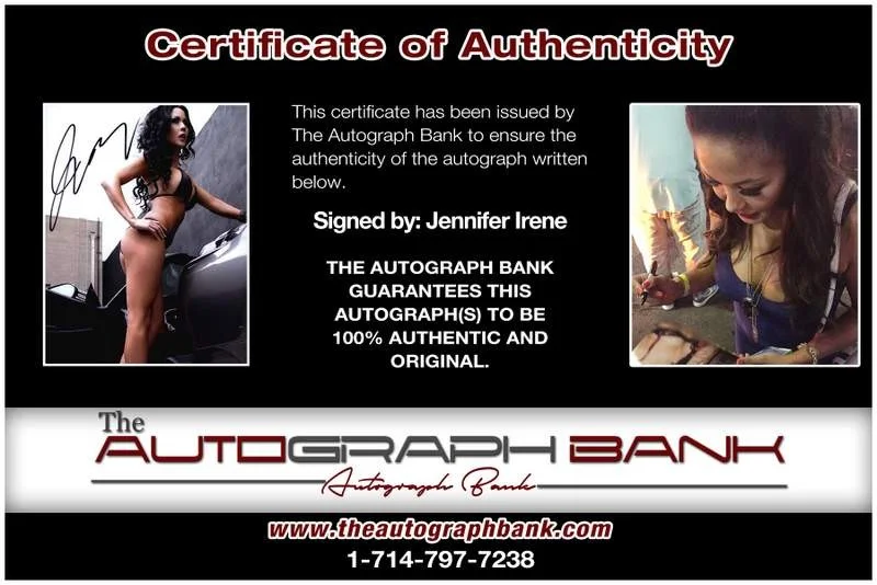 Jennifer Irene — Jennifer Irene authentic signed model 8x10 photo W/Cert Autographed A0016, изображение 2
