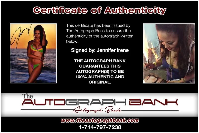 Jennifer Irene — Jennifer Irene authentic signed model 8x10 photo W/Cert Autographed A0018, image 2