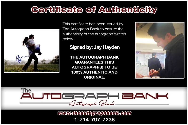 Jay Hayden — Jay Hayden authentic signed celebrity 8x10 photo W/Cert Autographed 2716d, изображение 2