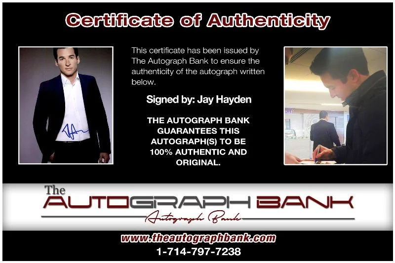 Jay Hayden — Jay Hayden authentic signed celebrity 8x10 photo W/Cert Autographed 2616m, изображение 2