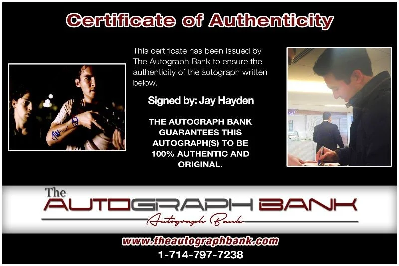 Jay Hayden — Jay Hayden authentic signed celebrity 8x10 photo W/Cert Autographed 2616n, изображение 2