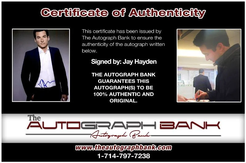 Jay Hayden — Jay Hayden authentic signed celebrity 8x10 photo W/Cert Autographed 2716i, изображение 2