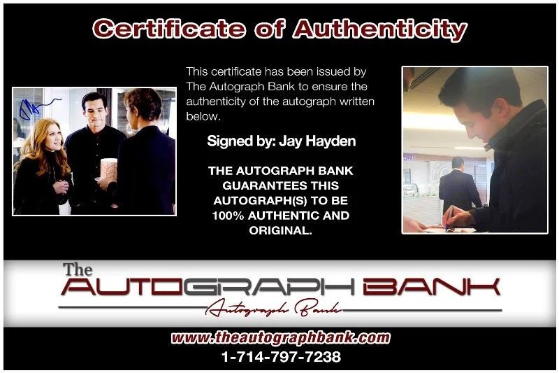 Jay Hayden — Jay Hayden authentic signed celebrity 8x10 photo W/Cert Autographed 2616d, изображение 2