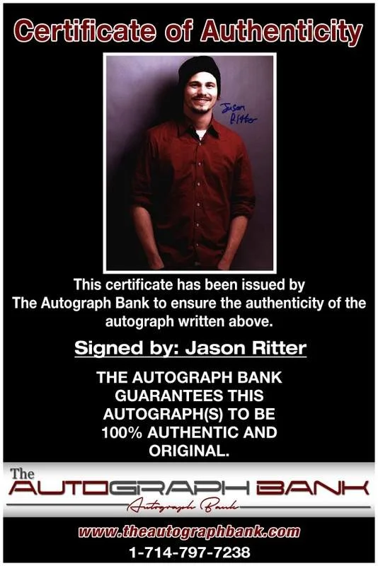 Jason Ritter — Jason Ritter authentic signed celebrity 8x10 W/Certificate Autographed (A0004), image 2