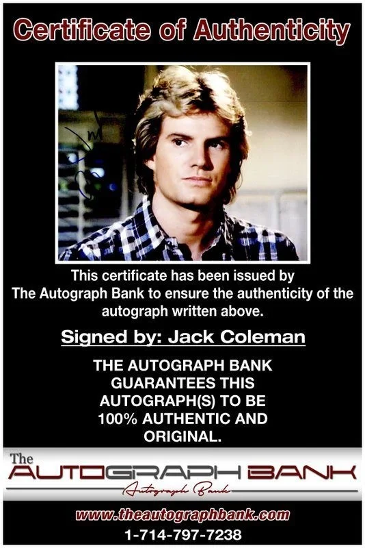 Jack Coleman — Jack Coleman authentic signed celebrity 8x10 photo W/Cert Autographed C6, image 2