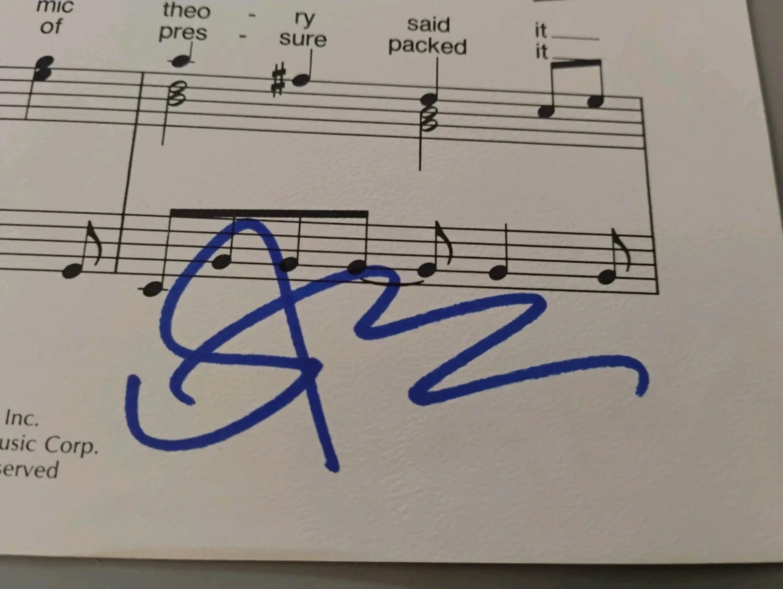 STING THE POLICE SINGER ICON SIGNED WE WORK THE BLACK SEAM 9X12 LYRIC SHEET RARE, изображение 2