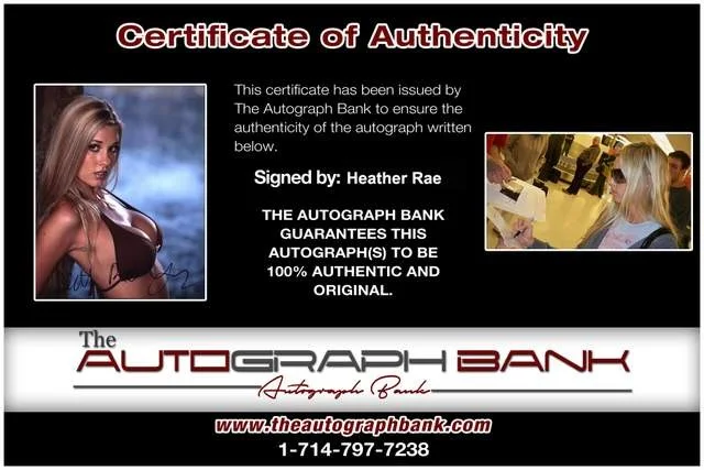 Heather Rae Young — Heather Rae Young authentic signed Playboy Model W/Certificate A8, image 2