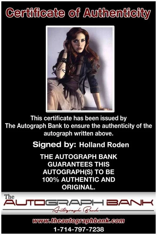Holland Roden — Holland Roden signed celebrity 8x10 photo W/Certificate (51816b1), image 2