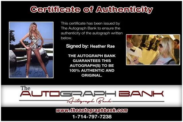 Heather Rae Young — Heather Rae Young authentic signed Playboy Model W/Certificate A3, image 2