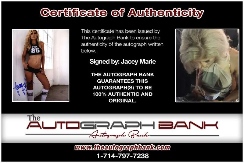 Jacey Marie — Jacey Marie authentic signed model 8x10 photo W/Certificate Autographed (A0006), image 2