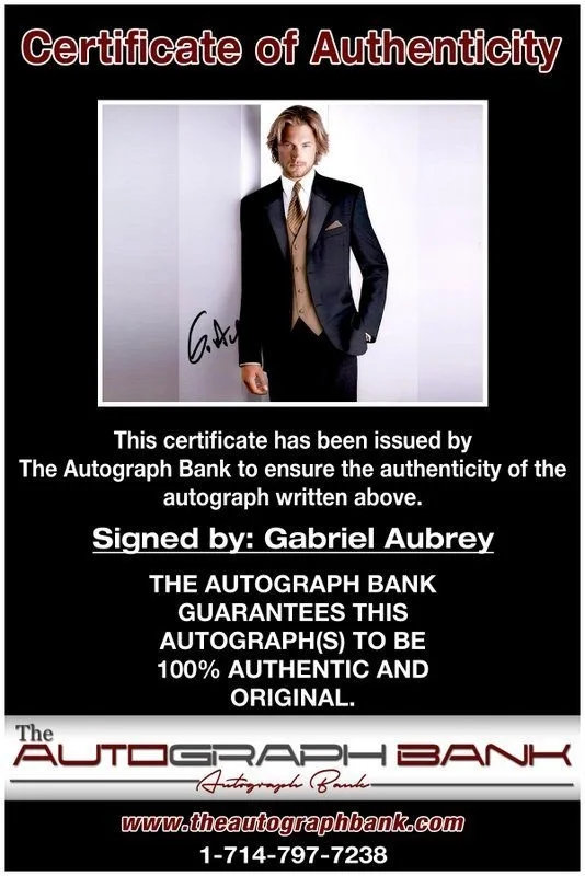 Gabriel Aubrey — Gabriel Aubrey authentic signed celebrity 8x10 photo W/Cert Autographed C2, image 2