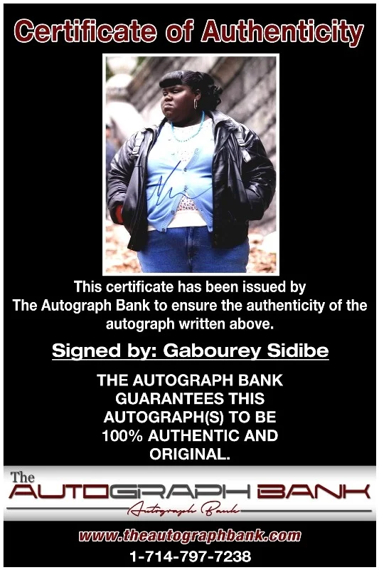 Gabourney Sidibe — Gabourney Sidibe authentic signed celebrity 8x10 photo |CERT Autographed 13716a1, изображение 2