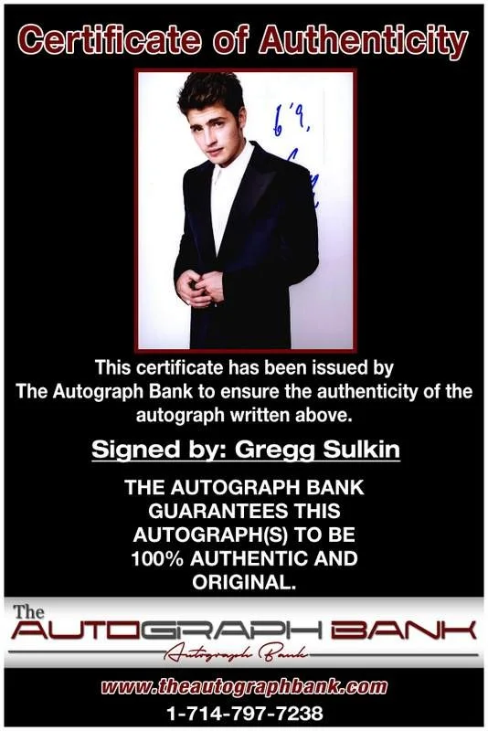Gregg Sulkin — Gregg Sulkin authentic signed celebrity 8x10 W/Certificate Autographed (A0001), image 2