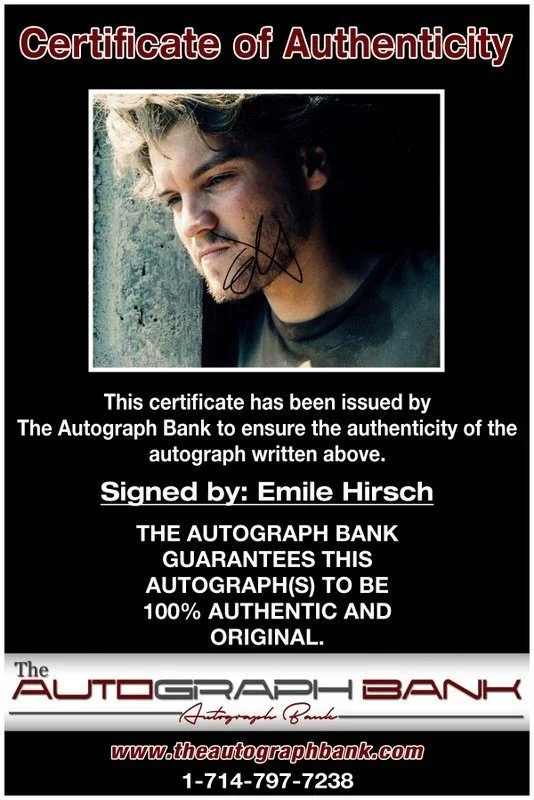 Emile Hirsch — Emile Hirsch authentic signed celebrity 8x10 photo W/Cert Autographed C1, image 2
