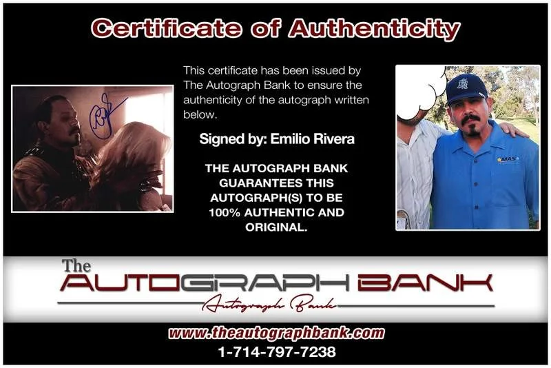 Emilio Rivera — Emilio Rivera authentic signed celebrity 8x10 W/Certificate Autographed (A0001), image 2