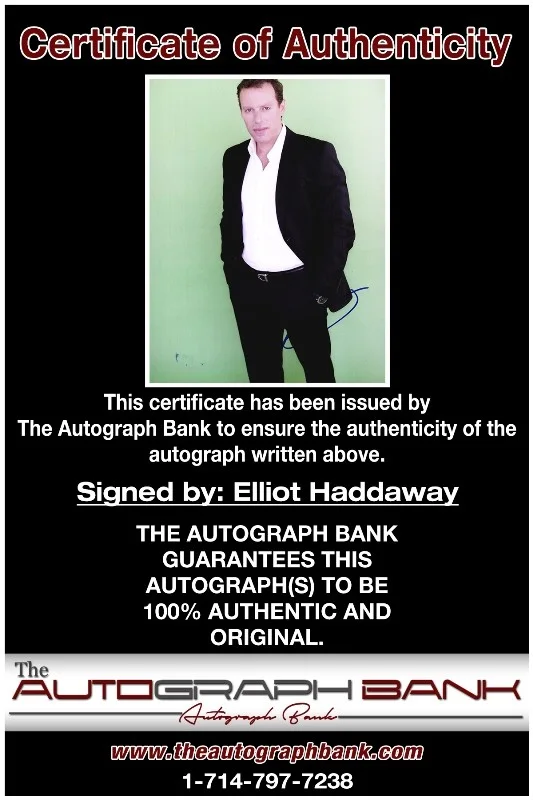 Elliot Haddaway — Elliot Haddaway authentic signed celebrity 8x10 photo W/Cert Autographed 51816i1, image 2