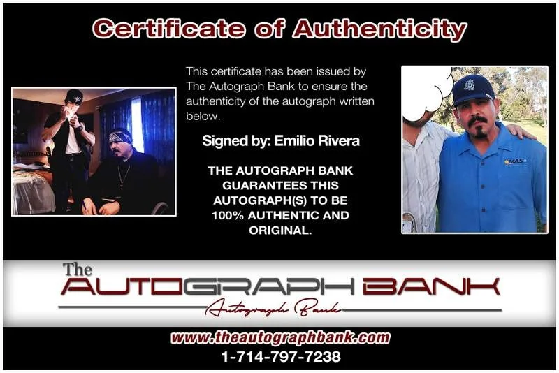 Emilio Rivera — Emilio Rivera authentic signed celebrity 8x10 W/Certificate Autographed (A0004), image 2
