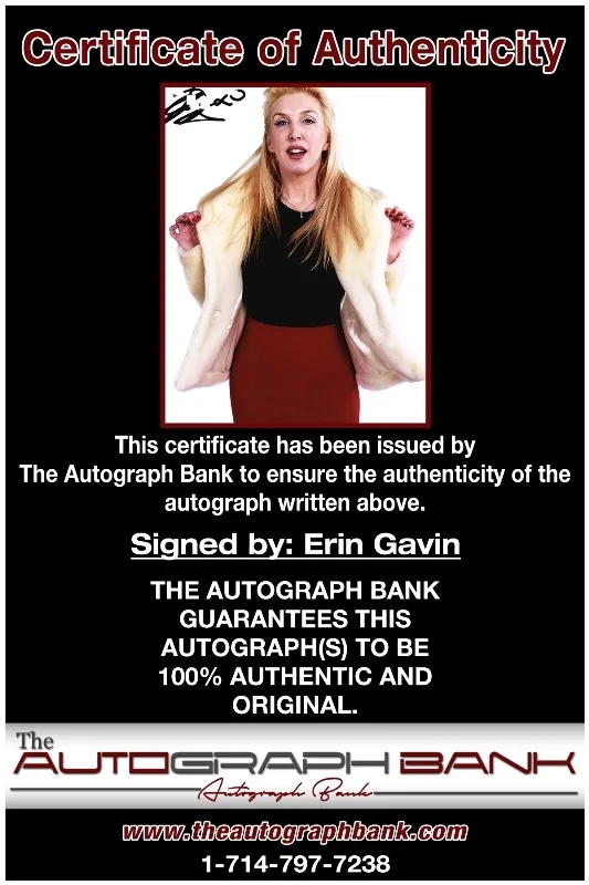Erin Gavin — Erin Gavin authentic signed celebrity 8x10 photo W/Cert Autographed 51816e1, изображение 2