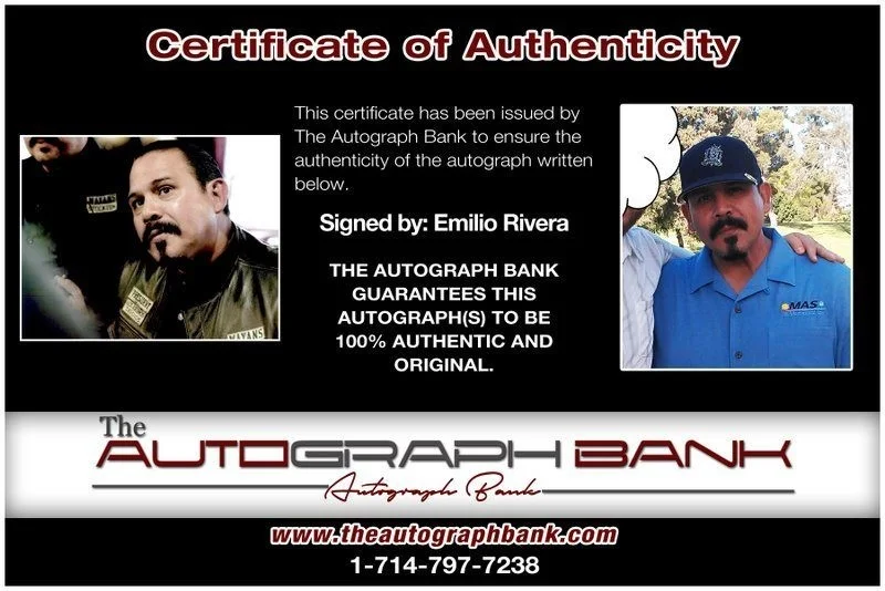Emillio Rivera — Emillio Rivera authentic signed celebrity 8x10 photo W/Cert Autographed C3, image 2