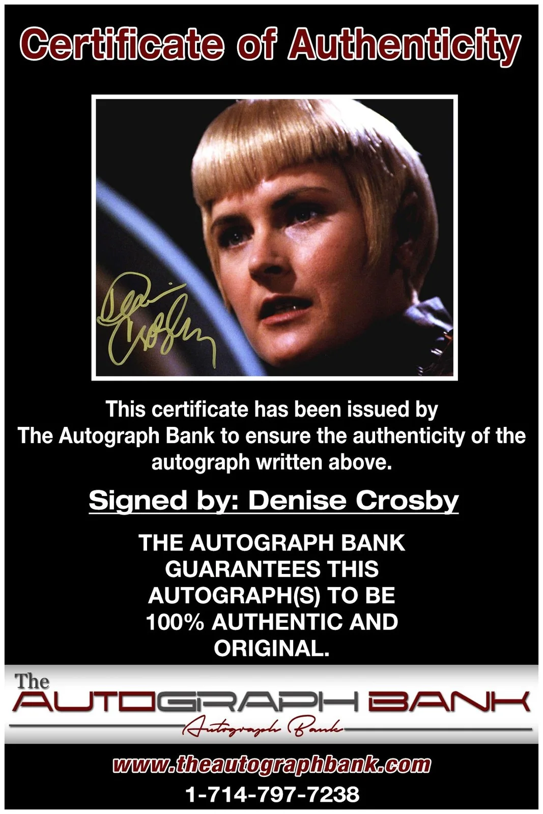 Denise Crosby — Denise Crosby authentic signed celebrity 8x10 photo W/Cert Autographed A1, изображение 2