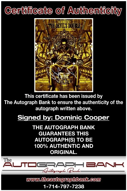 Dominic Cooper — Dominic Cooper authentic signed celebrity 8x10 photo W/Cert Autographed 42216a1, image 2