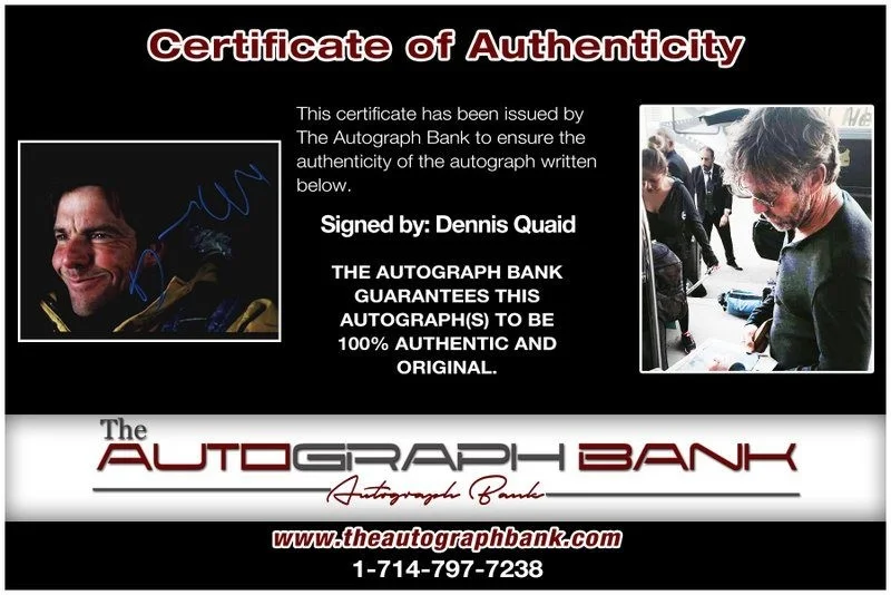 Dennis Quaid — Dennis Quaid authentic signed celebrity 8x10 photo W/Cert Autographed D2, image 2