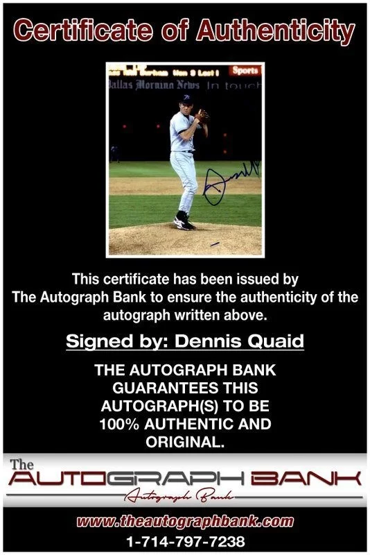 Dennis Quaid — Dennis Quaid authentic signed celebrity 8x10 photo W/Cert Autographed C1, image 2