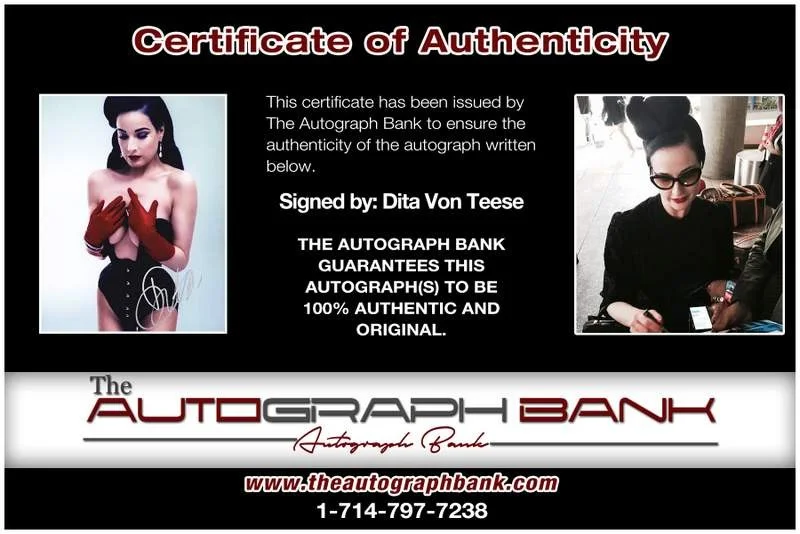 Dita Von Teese — Dita Von Teese authentic signed model 8x10 photo W/Cert Autographed A0004, image 2