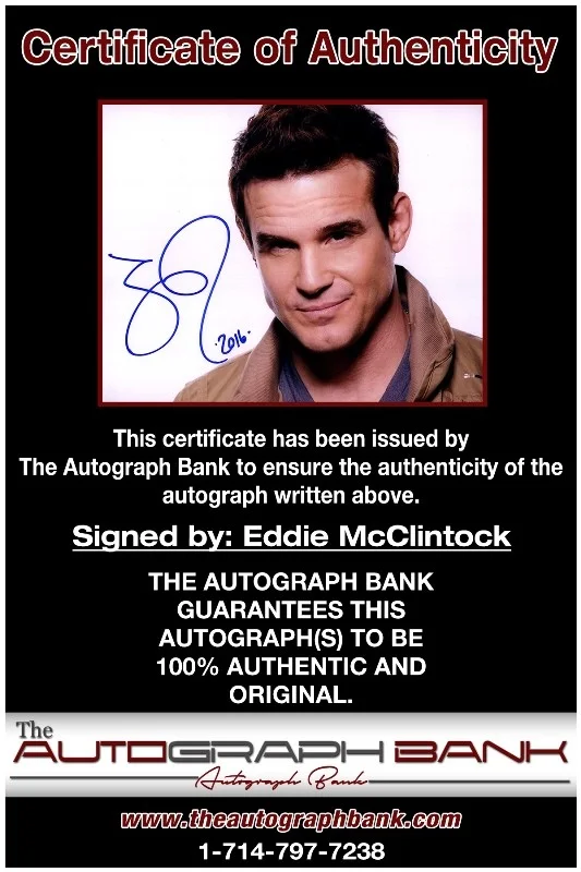 Eddie McClintock — Eddie McClintock authentic signed celebrity 8x10 photo |CERT Autographed 13256b1, изображение 2