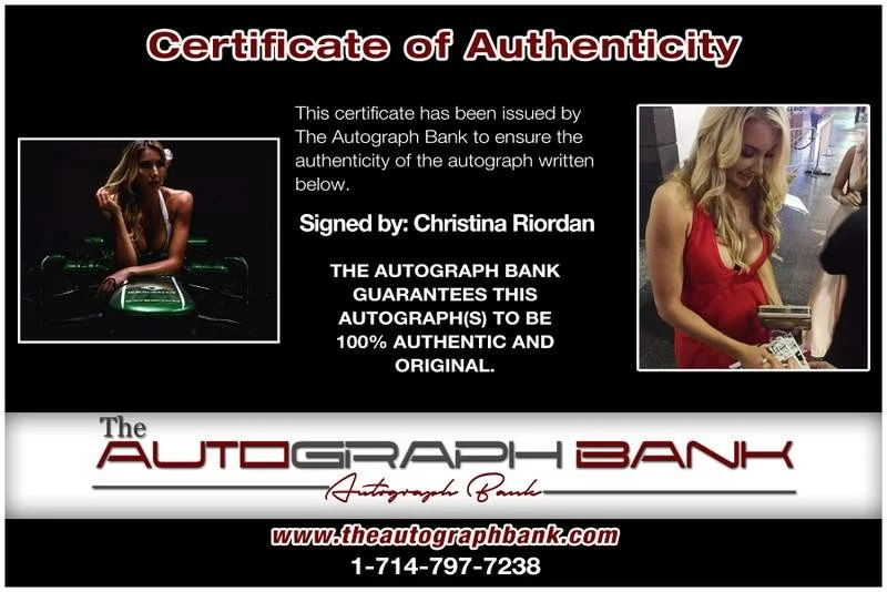 Christina Riordan — Christina Riordan authentic signed model 8x10 photo W/Cert Autographed A0001, изображение 2