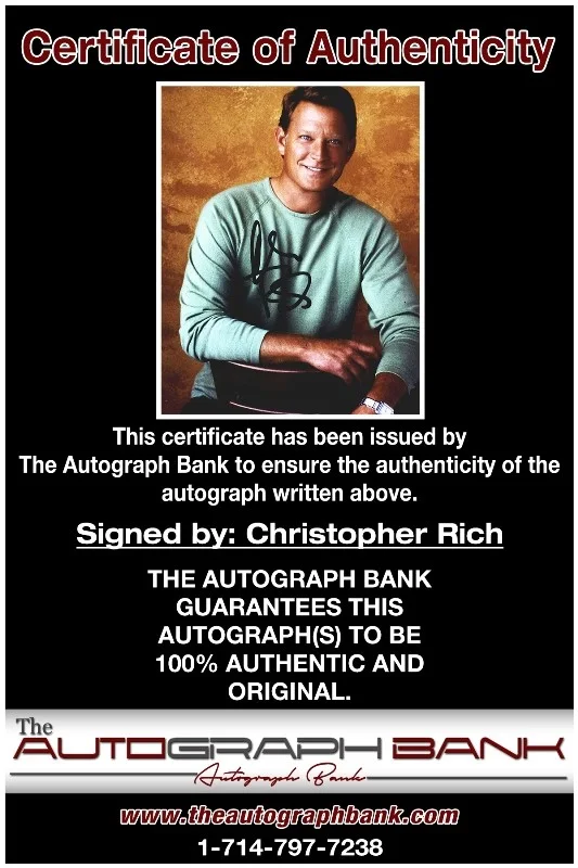 Christopher Rich — Christopher Rich authentic signed celebrity 8x10 photo |CERT Autographed 12716f1, image 2