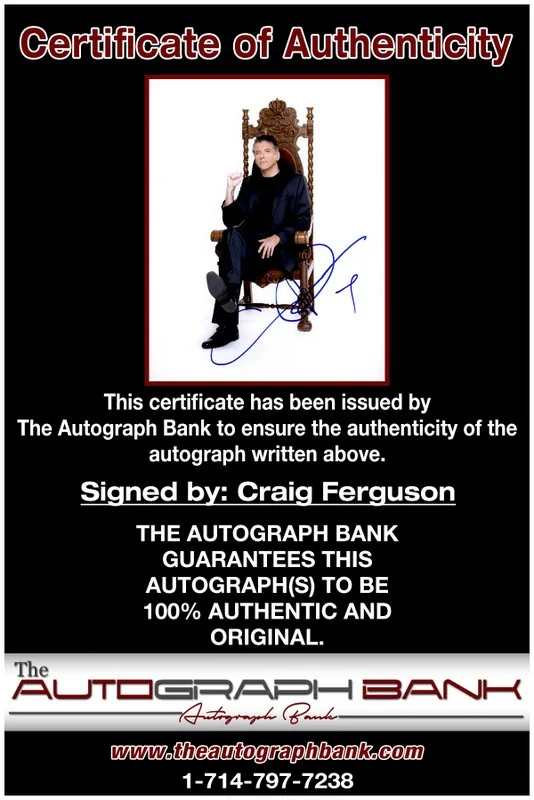 Craig Ferguson — Craig Ferguson authentic signed celebrity 8x10 photo W/Cert Autographed 2616b, изображение 2
