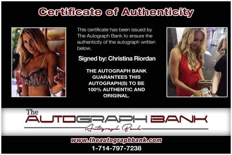 Christina Riordan — Christina Riordan authentic signed model 8x10 photo W/Cert Autographed A0020, image 2