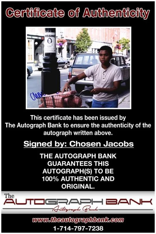 Chosen Jacobs — Chosen Jacobs authentic signed celebrity 8x10 W/Certificate Autographed (A0004), image 2