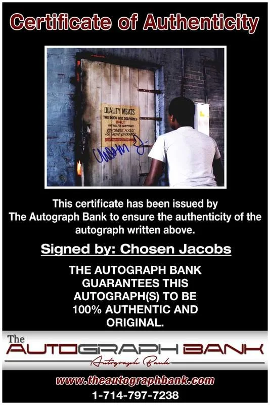 Chosen Jacobs — Chosen Jacobs authentic signed celebrity 8x10 W/Certificate Autographed (A0006), image 2