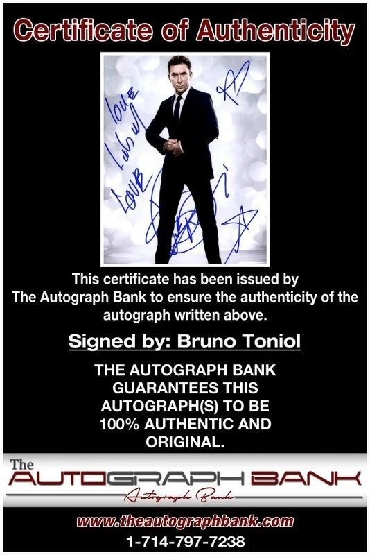 Bruno Toniol — Bruno Toniol authentic signed celebrity 8x10 photo W/Cert Autographed C1, изображение 2