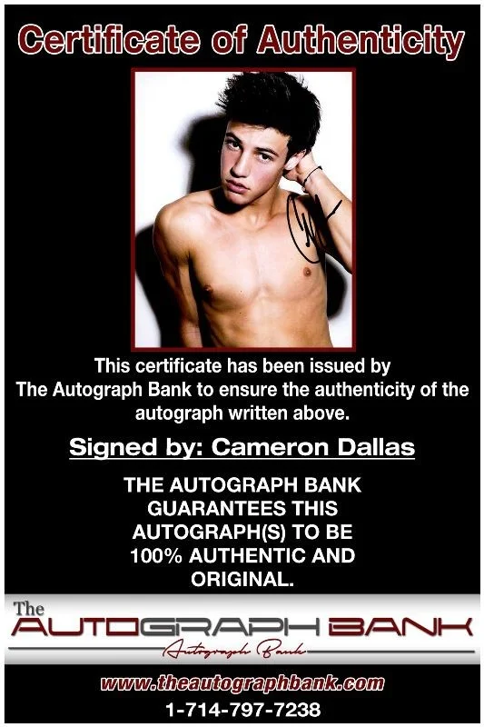 Cameron Dallas — Cameron Dallas authentic signed celebrity 8x10 photo W/Cert Autographed 2816a, изображение 2