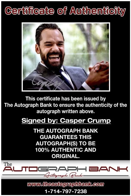 Casper Crump — Casper Crump authentic signed celebrity 8x10 photo W/Cert Autographed 2616a, изображение 2